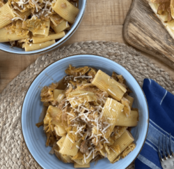 Lidia Bastianich Recipe, Rigatoni with Sausage and Cabbage. Lidia’s From Our Family Table to Yours – Photo credit Armando Rafael 